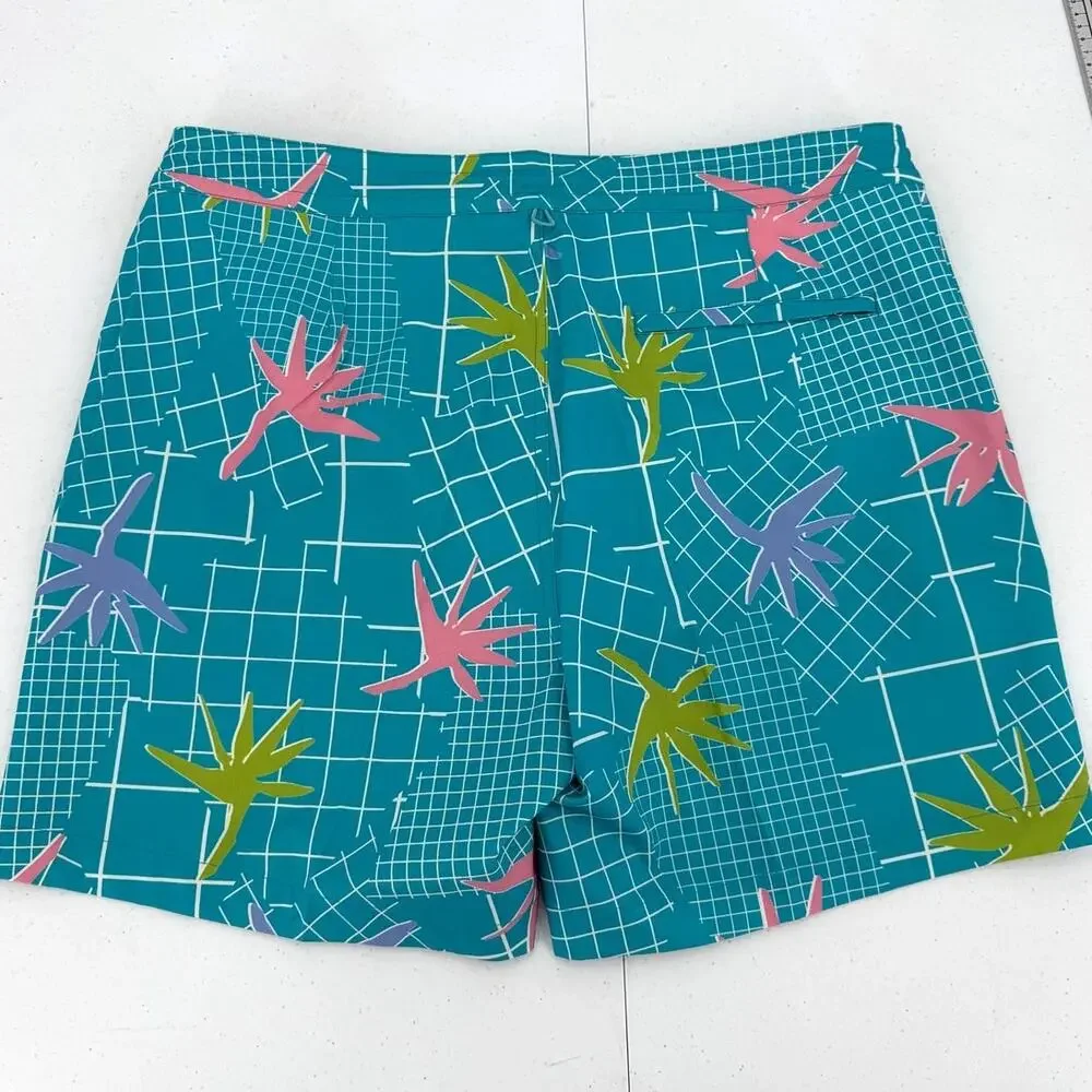 NWT Tori Richard Cool Rad Birds Pacific Blue Swim Trunks Size 36